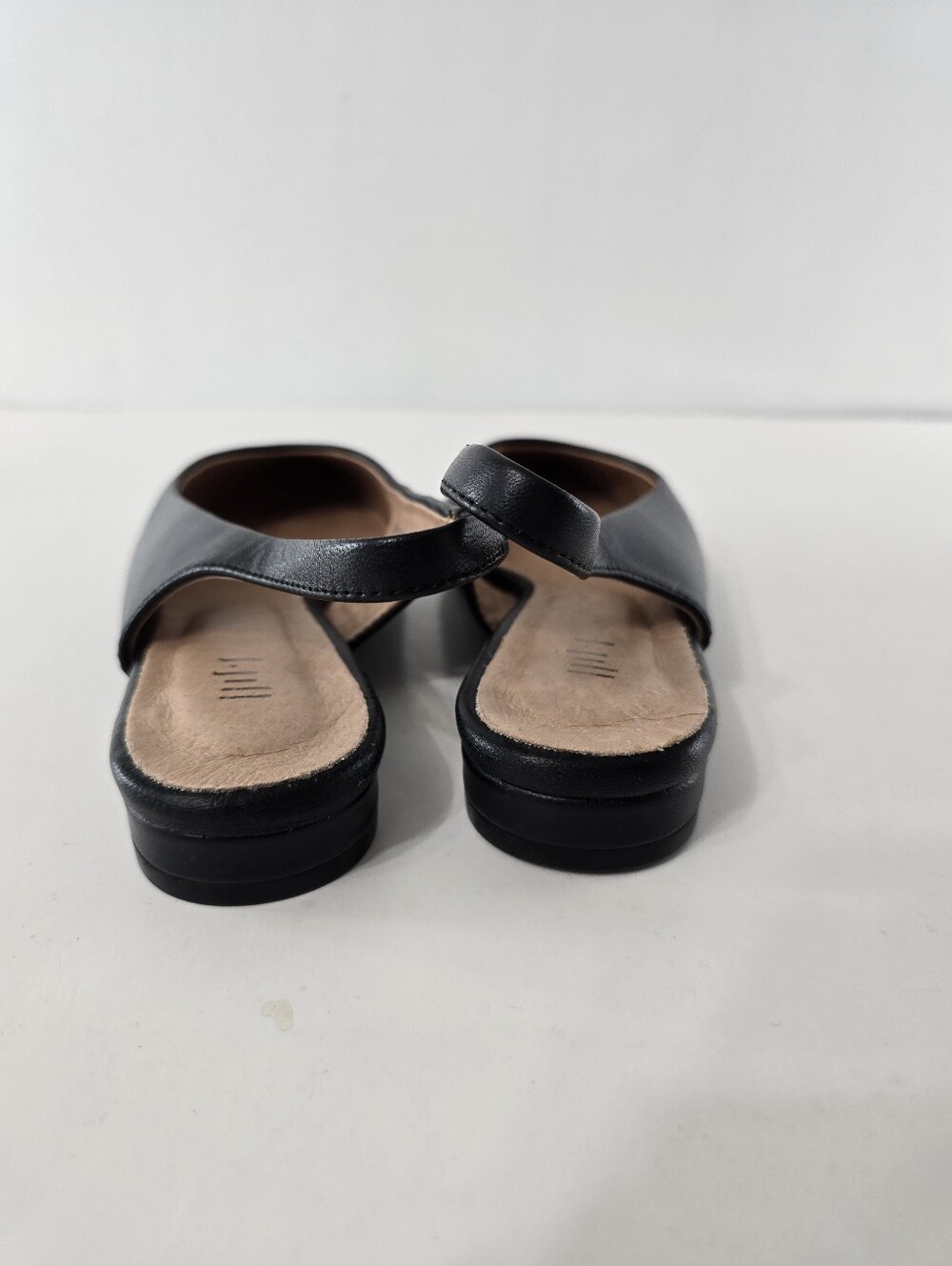 J Jill Kara Leather Pointed Toe Slingback Black Minimalist Closed Toe Shoes Sz 7 - Picture 7 of 10